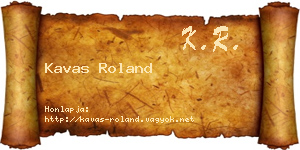 Kavas Roland névjegykártya